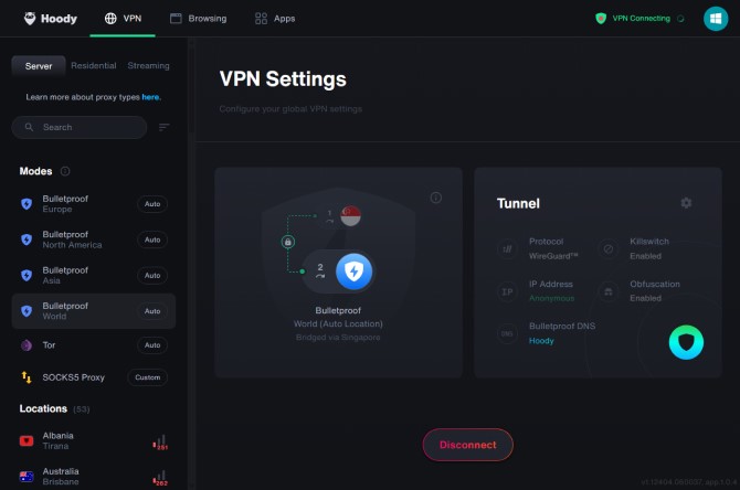 VPN settings